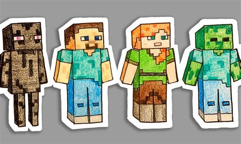 how to draw characters from minecraft